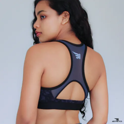 gray camo sports bra