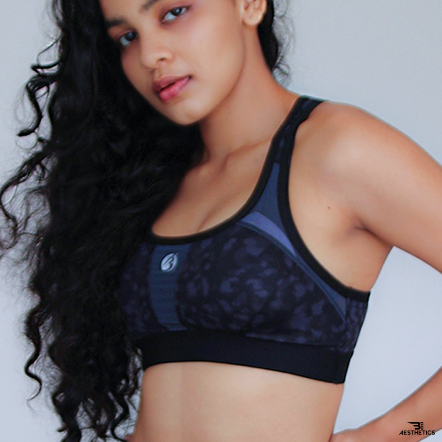 gray camo sports bra