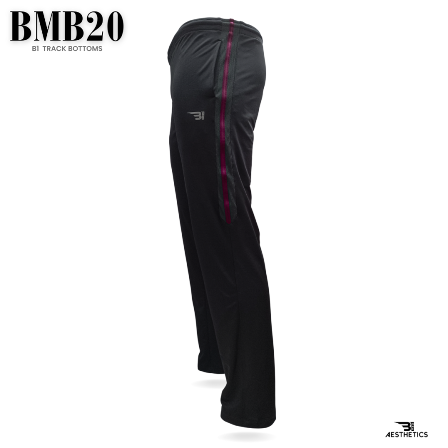 Dark pink side stripe track bottom