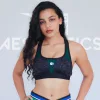 gray and green sports bra