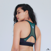 gray and green sports bra