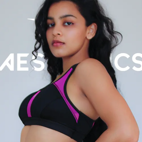 black and pink sports bra