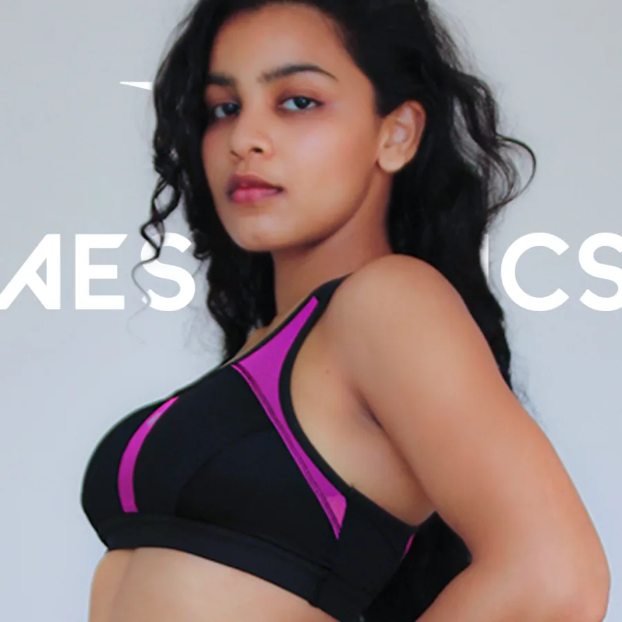 black and pink sports bra