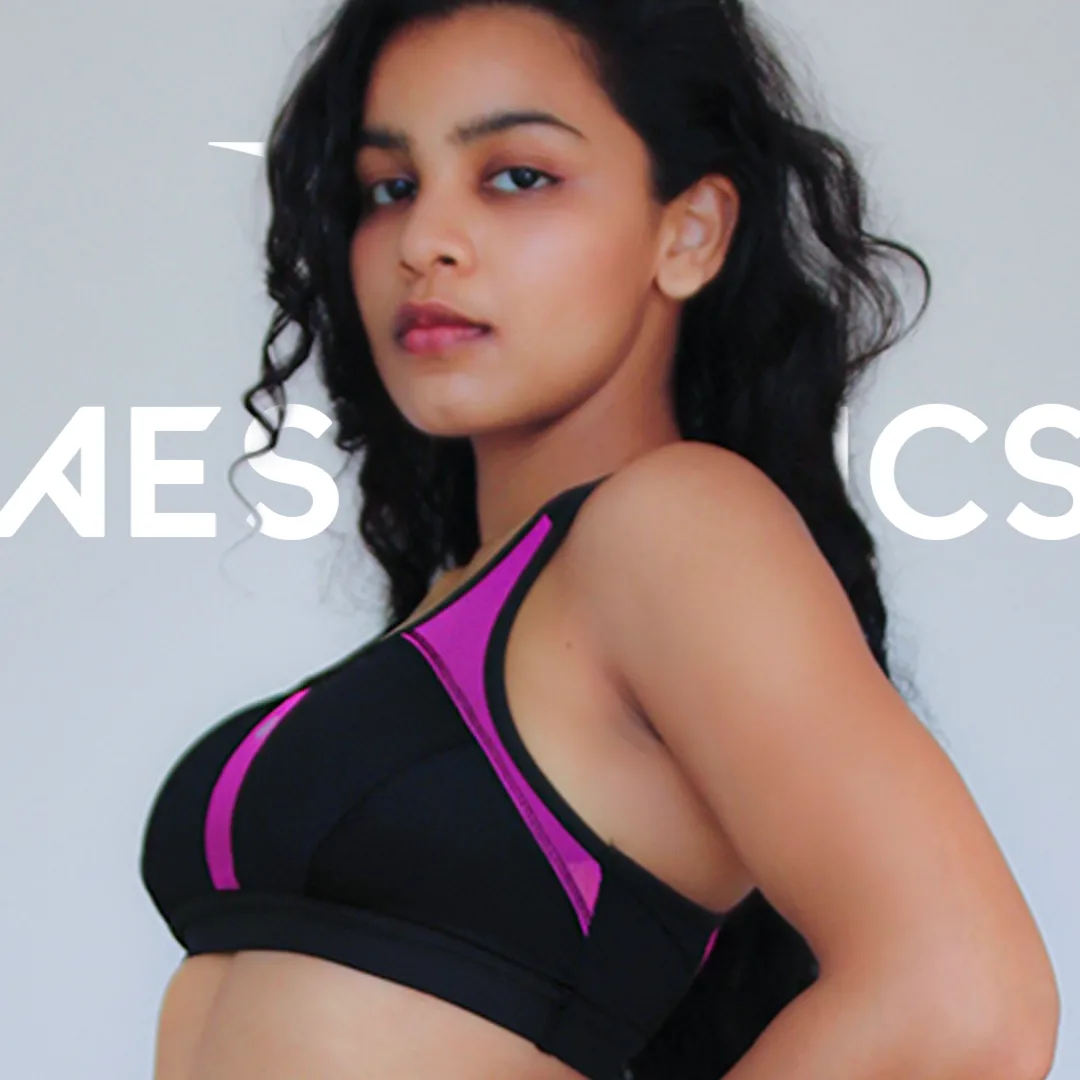 black and pink sports bra
