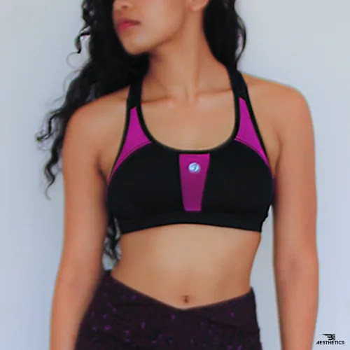 black and pink sports bra