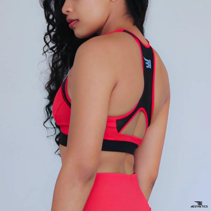 red sports bra