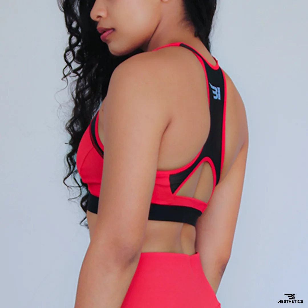 red sports bra