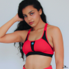 red sports bra