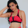 red sports bra