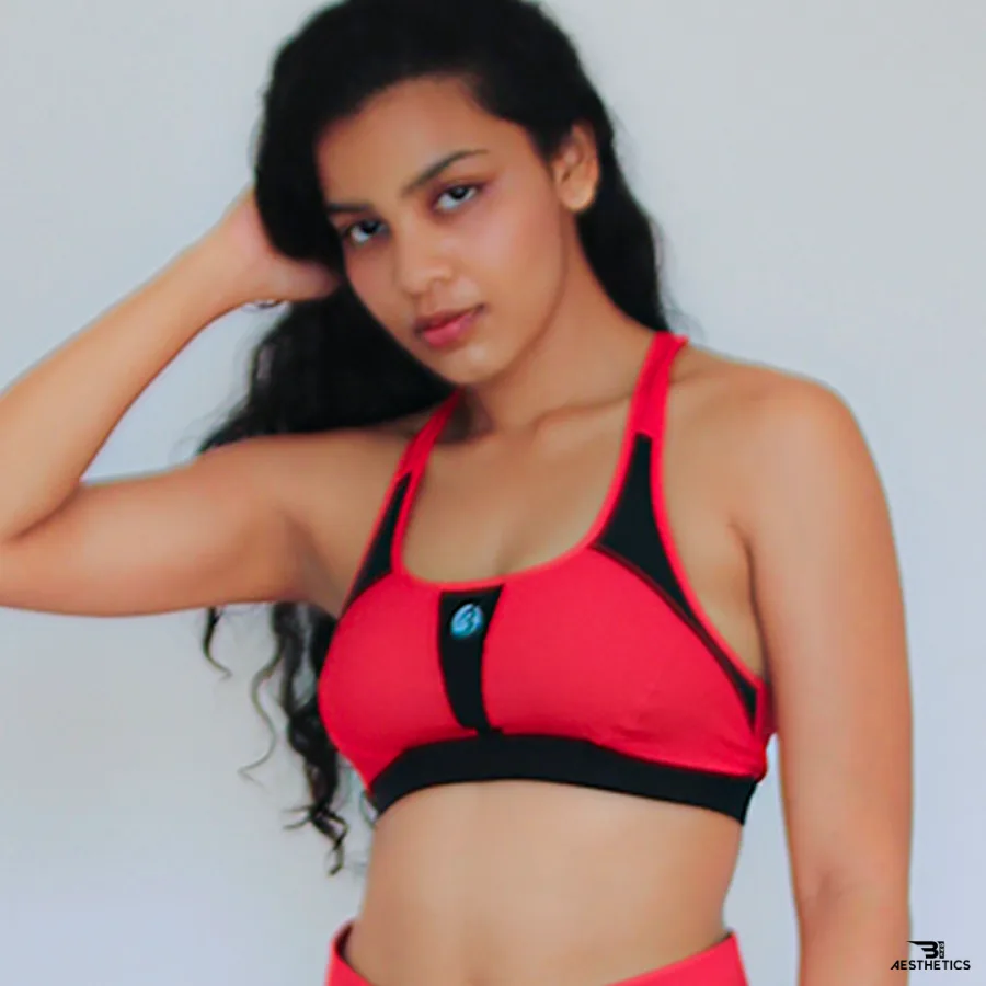 red sports bra
