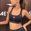 black and maroon sports bra