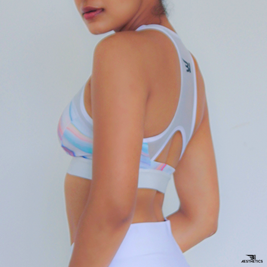 white sports bra