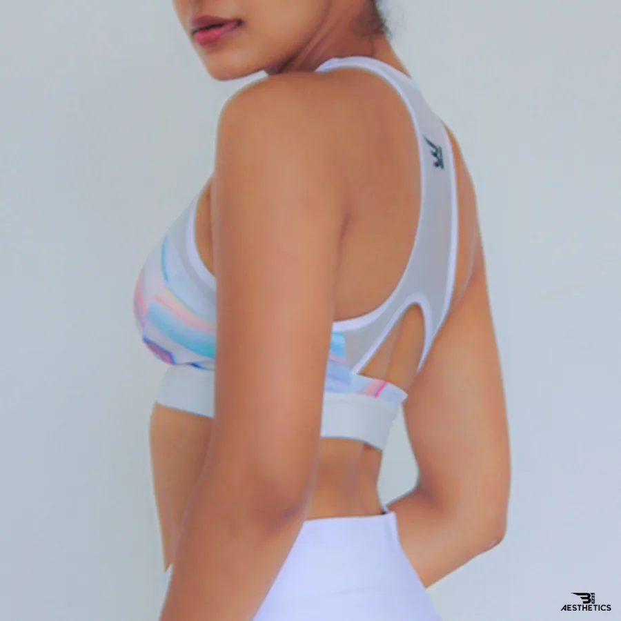 white sports bra