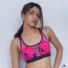 pink floral sports bra