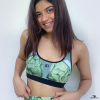 green tile pattern sports bra