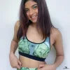 green tile pattern sports bra