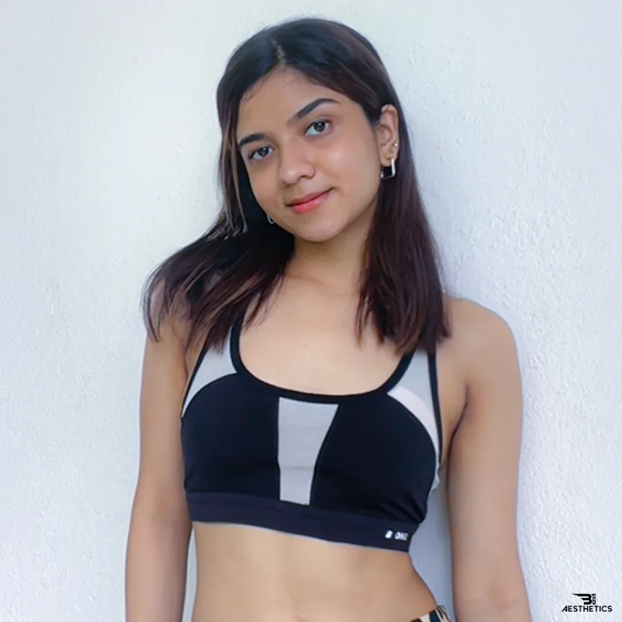 black and white sports bra