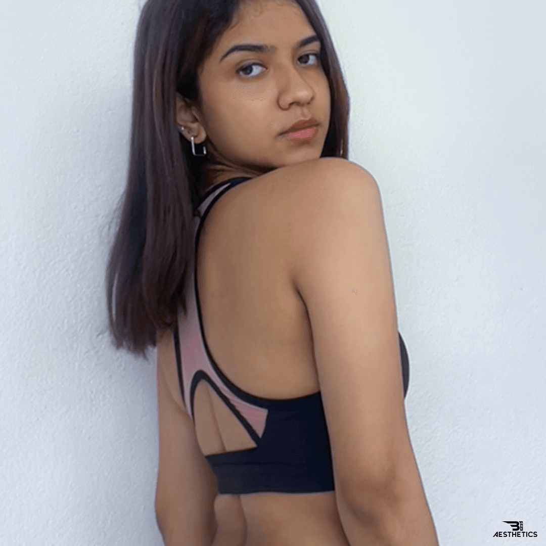 black and brown sports bra