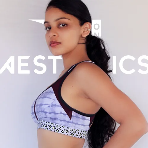 purple pattern sports bra