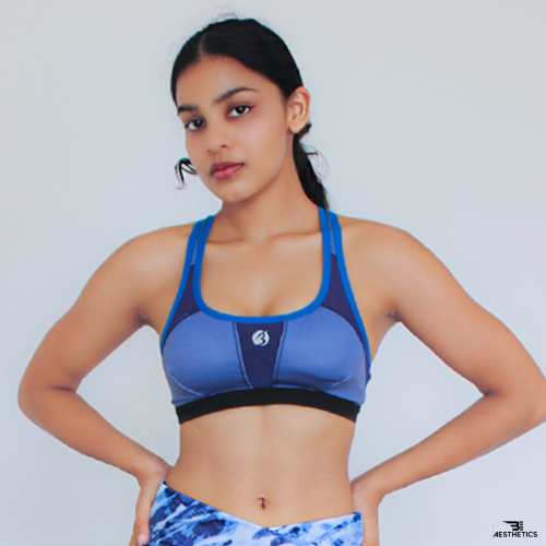 light blue sports bra