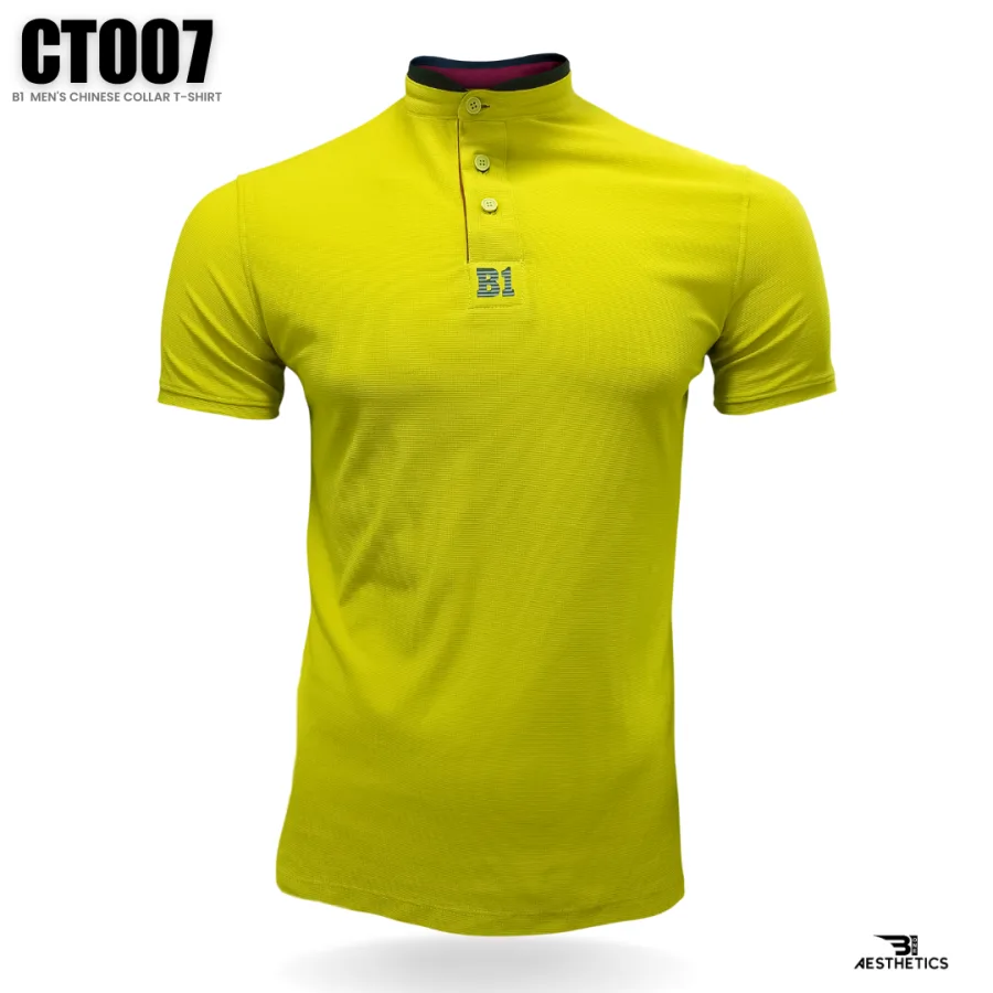 lime green Chinese collar t-shirt