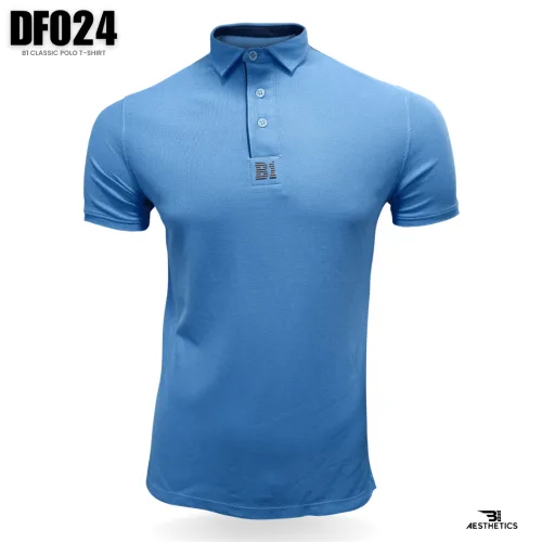 essential blue polo collar t-shirt