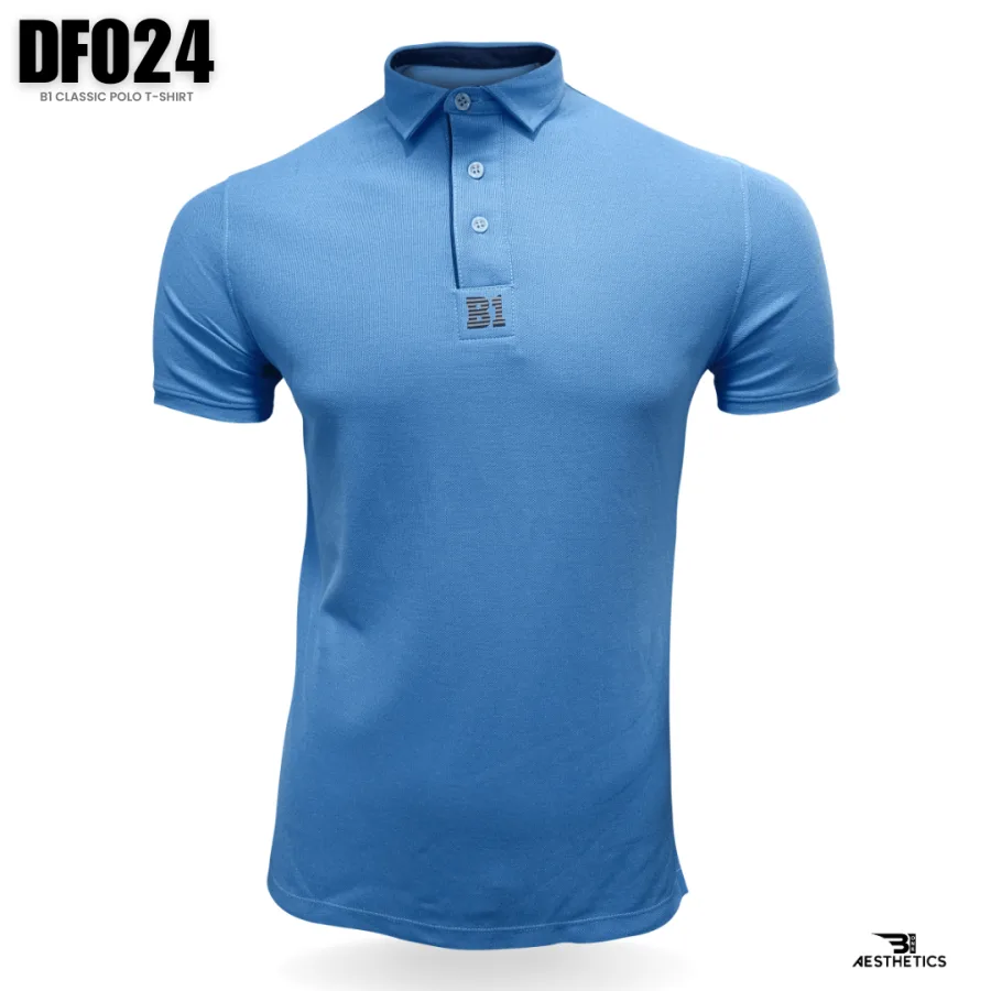essential blue polo collar t-shirt