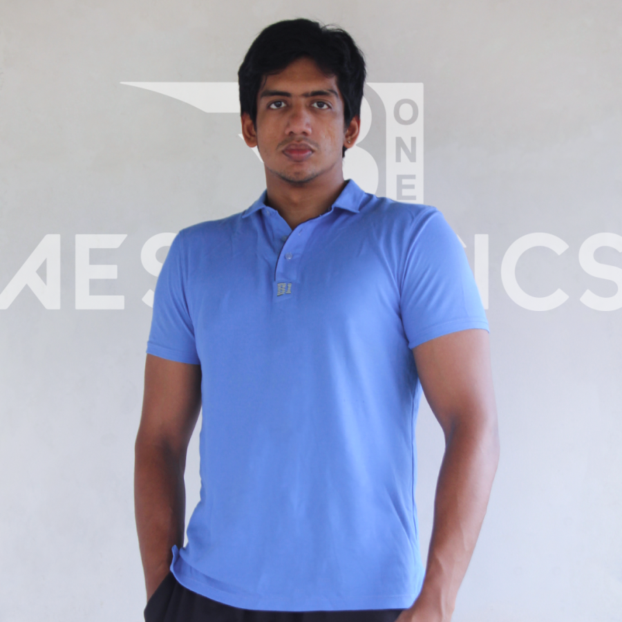 essential blue polo collar t-shirt
