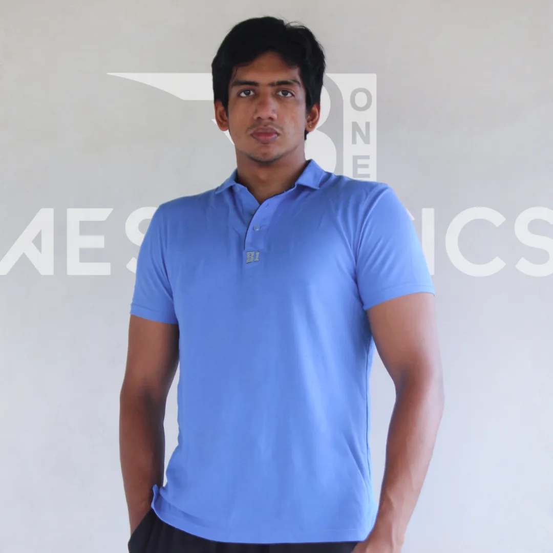 essential blue polo collar t-shirt