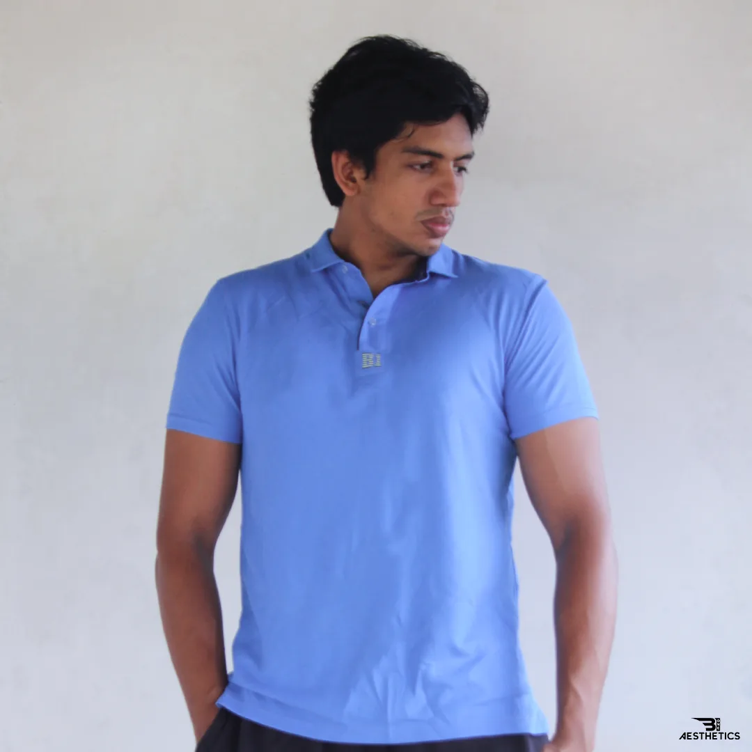 essential blue polo collar t-shirt