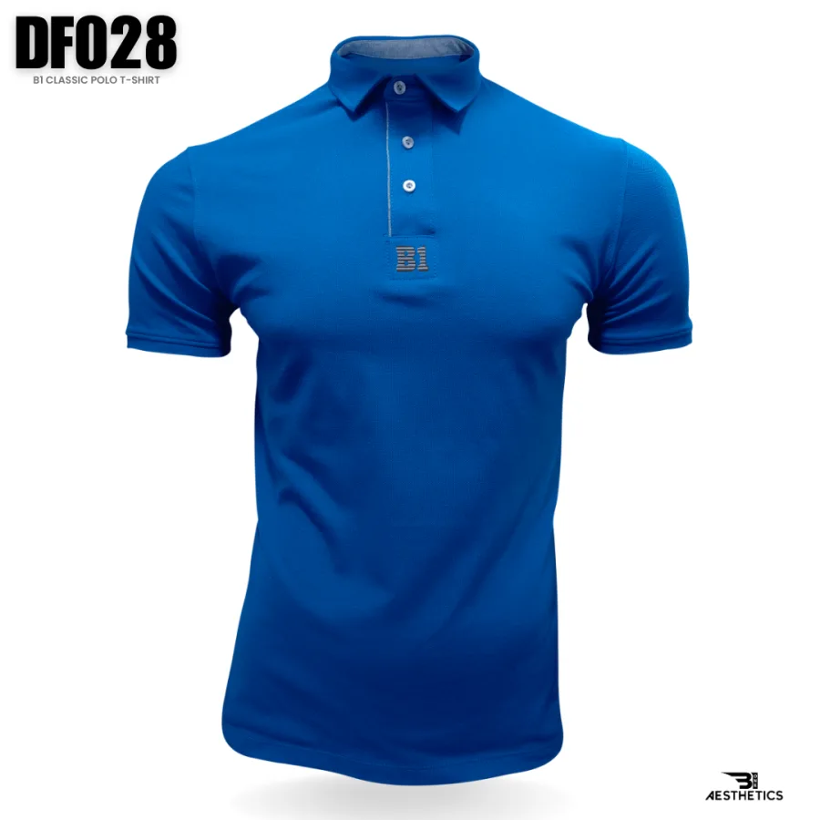 royal blue cotton polo t-shirt