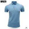 blue and gray polo collar t-shirt