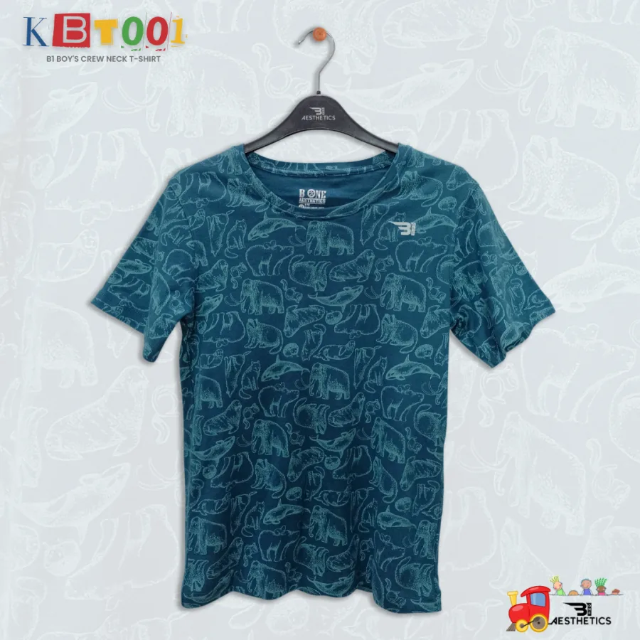 animal pattern crew-neck t-shirt