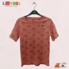 brown crew-neck boy's t-shirt