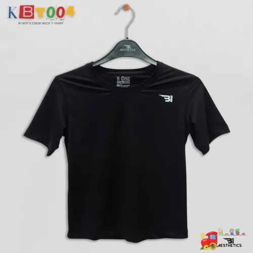 black crew-neck boy's t-shirt