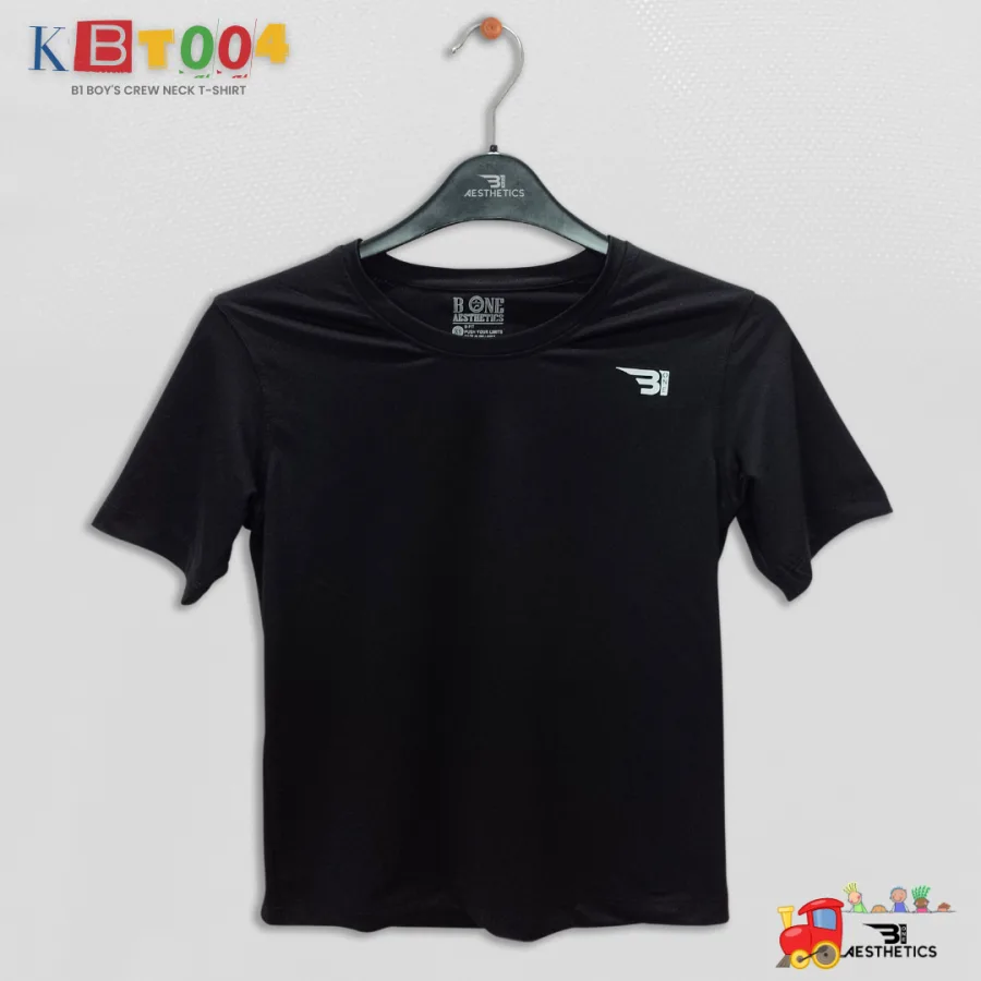 black crew-neck boy's t-shirt