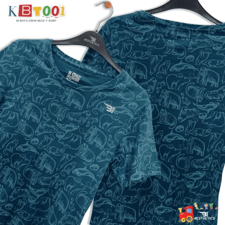 animal pattern crew-neck t-shirt