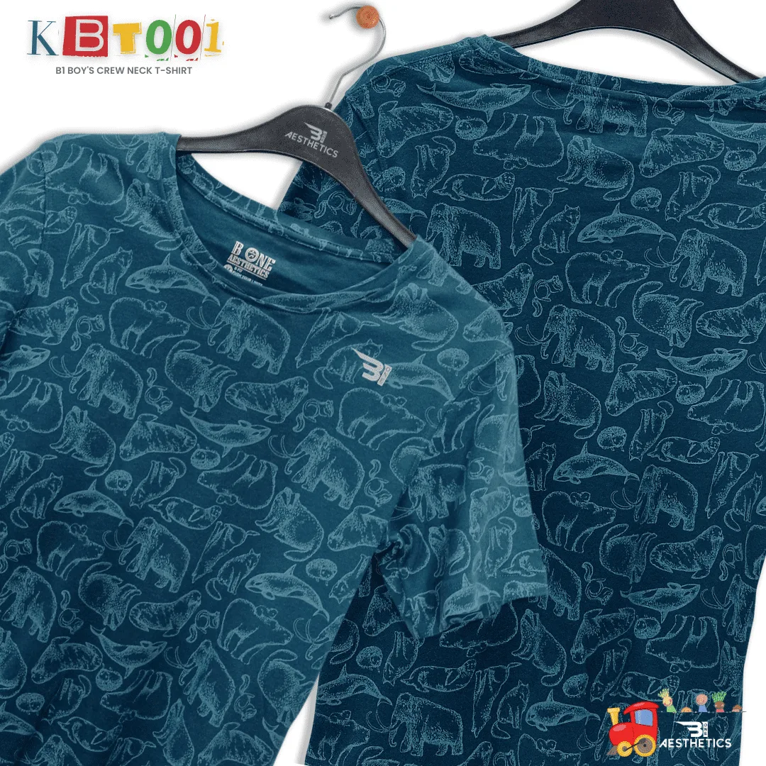 animal pattern crew-neck t-shirt