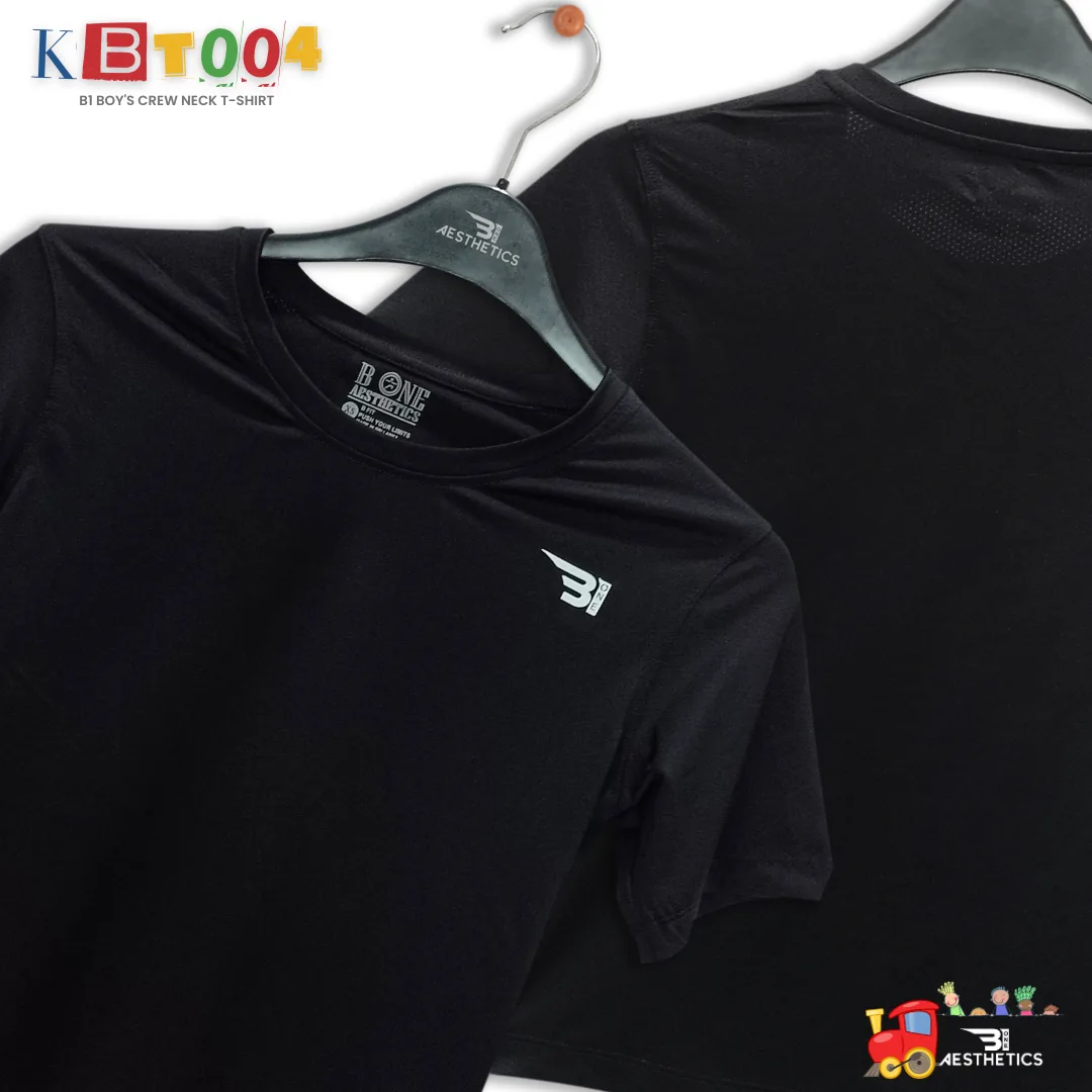 black crew-neck boy's t-shirt