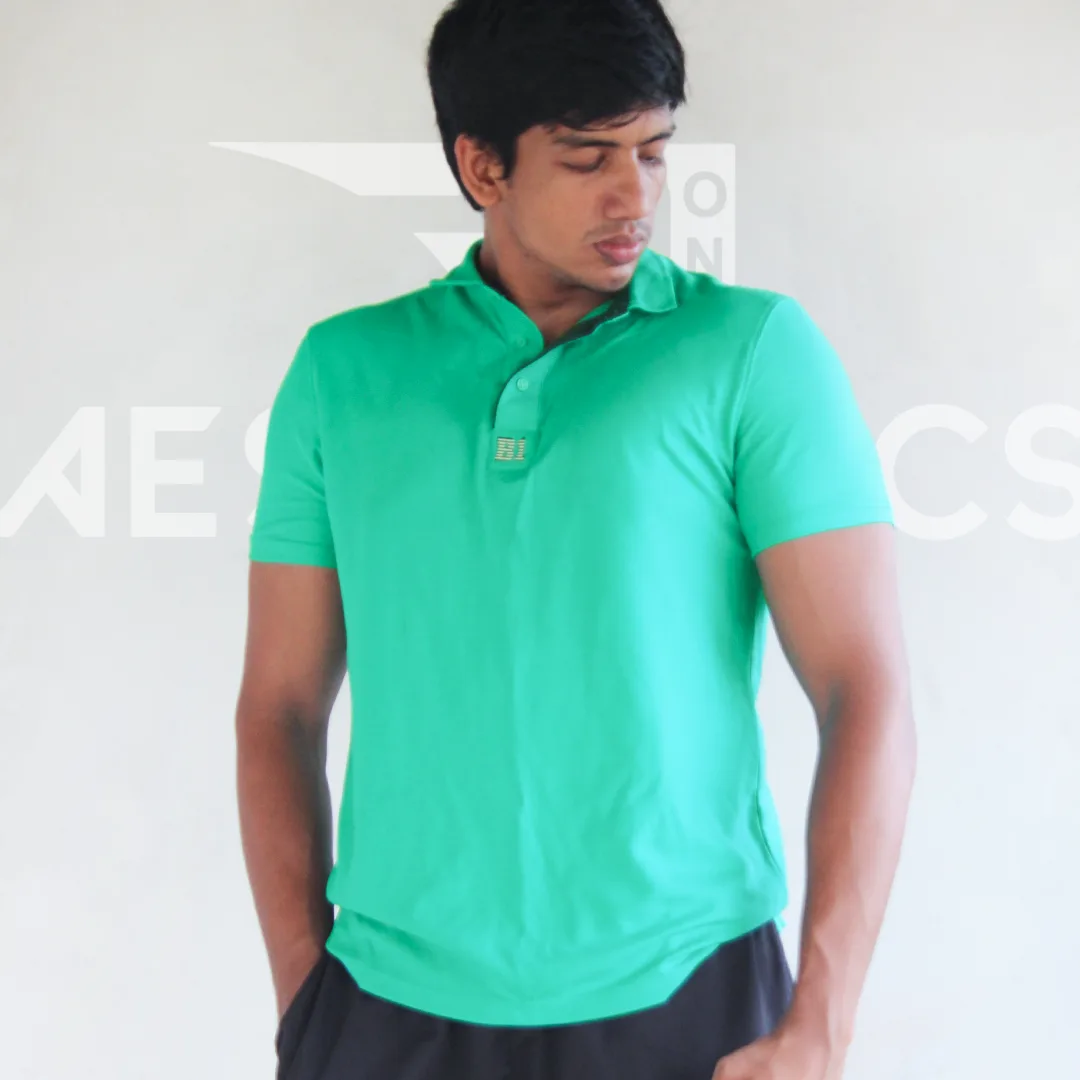 Green Classic Cotton Polo T-shirt - Df025 - Image 2