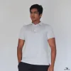white and gray polo collar t-shirt