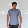 denim blue polo collar t-shirt