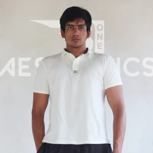 white polo collar t-shirt