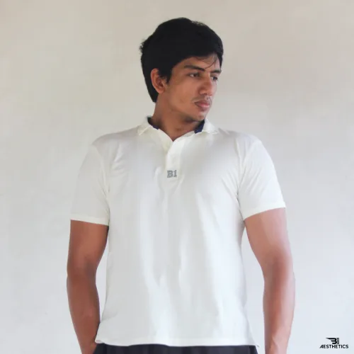 white polo collar t-shirt