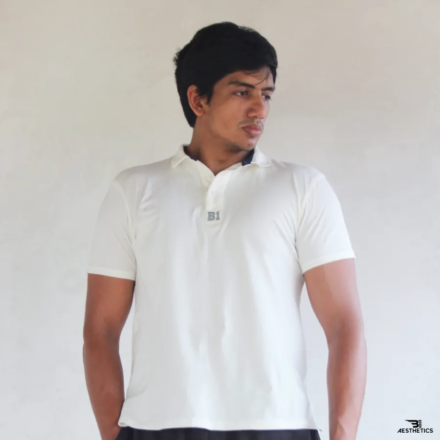 white polo collar t-shirt