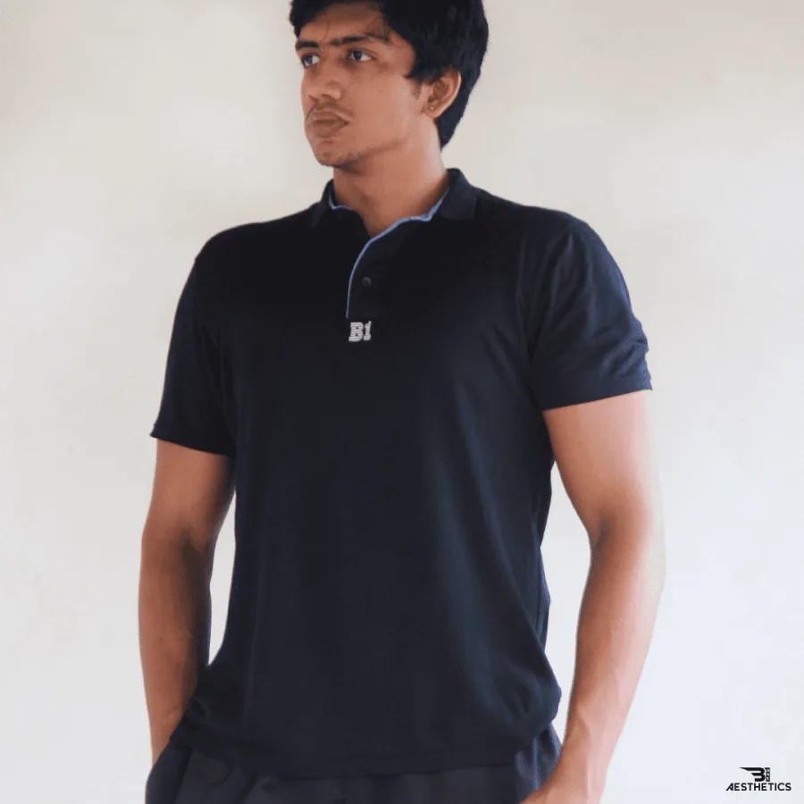 Black Polo Collar T-shirt