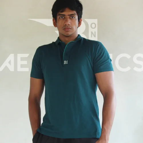 dark green polo collar t-shirt