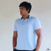light blue polo collar t-shirt