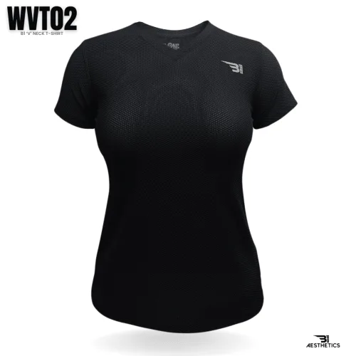 women's classic black V-neck t-shirt
