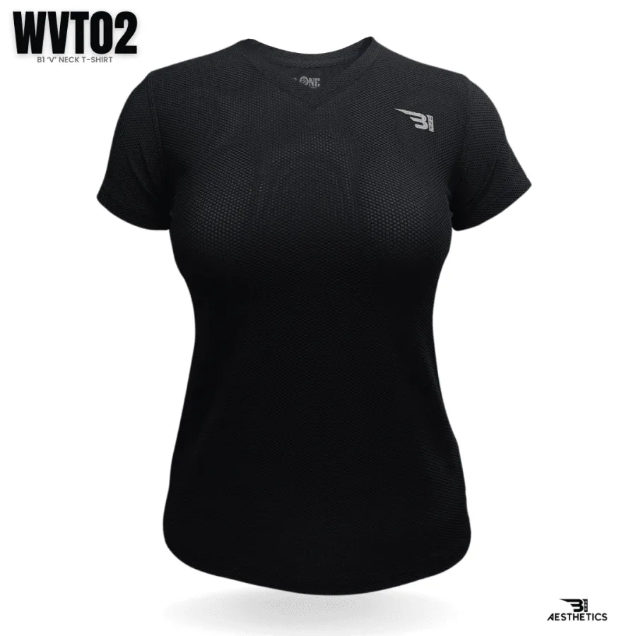 women's classic black V-neck t-shirt